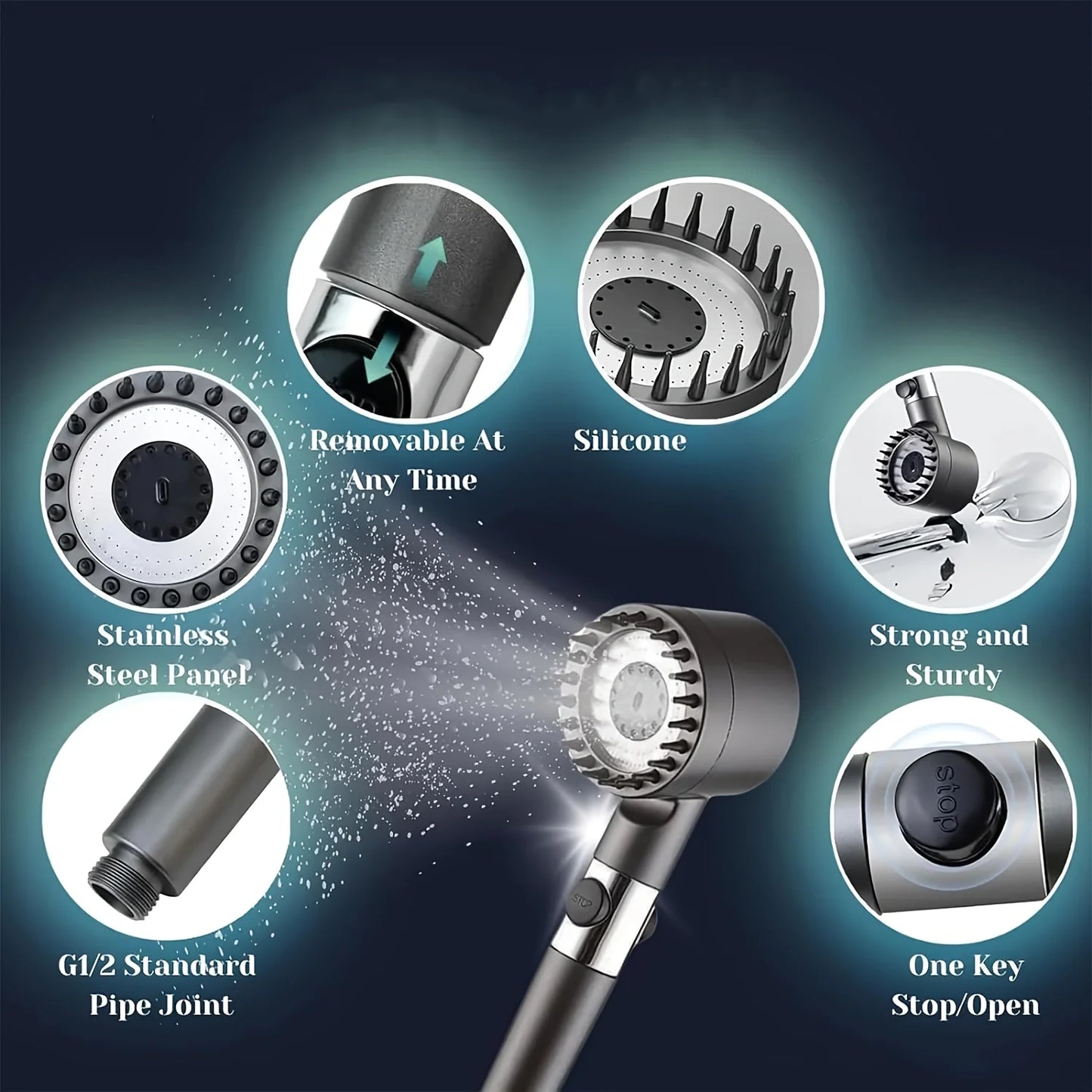 PuraDroplets™ 12-Stage Filtration Shower Head to Fix your Skin & Hair.