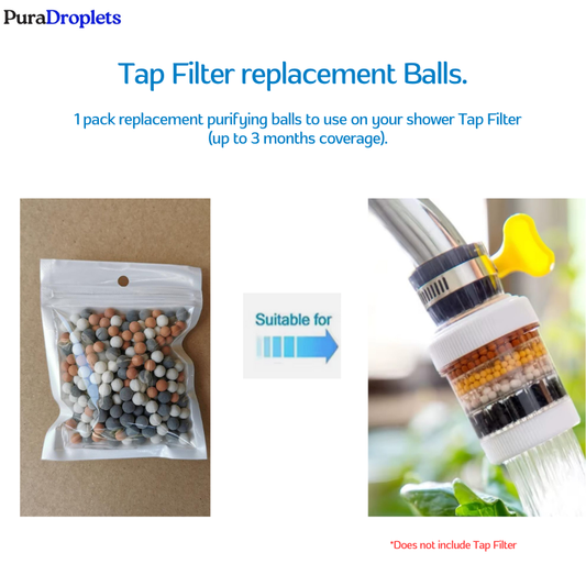 PuraDroplets™ Tap filter Cartridge balls.
